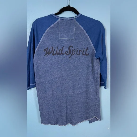 RARE 🌈AVIATOR NATION HENLEY w WILD SPIRIT PRINT ON BACK - Picture 1 of 3